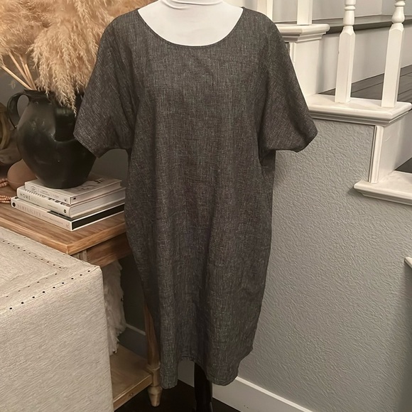 Eileen Fisher Organic Cotton Shift Dress Size Large - Picture 3 of 9